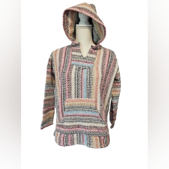 Baja Joe Tops - Baja Joe Pullover Rug Hoodie Women's Size Small
